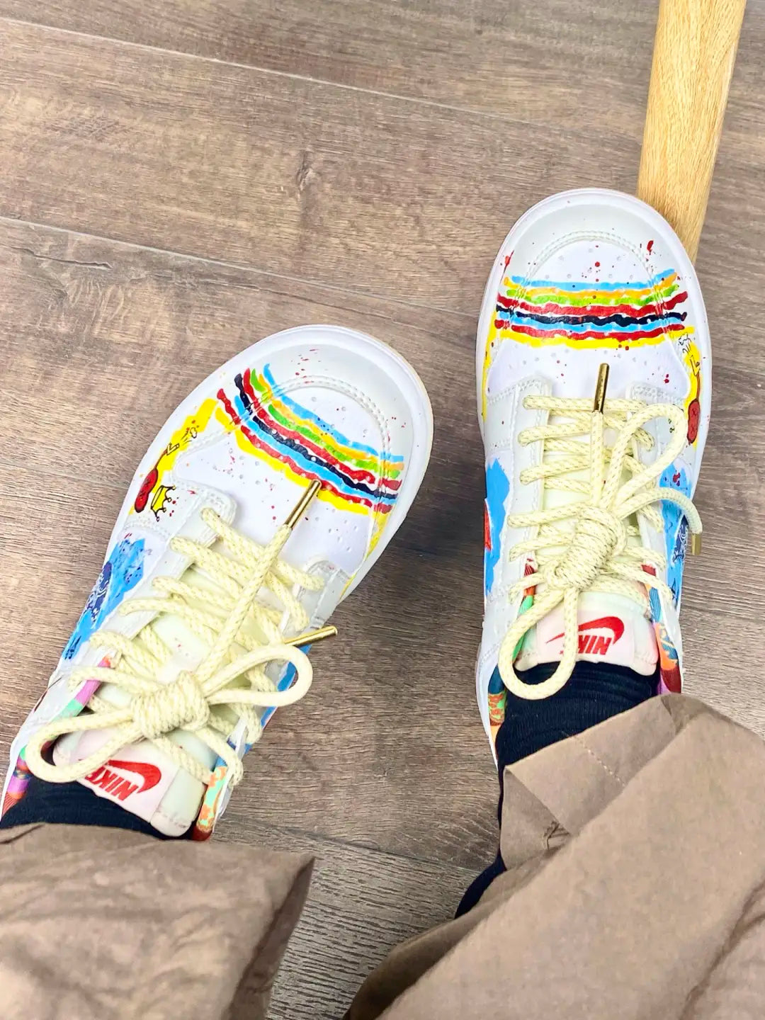 Rainbow Chip - Street Graffiti Color Custom Dunk low Women's Skateboarding Shoes