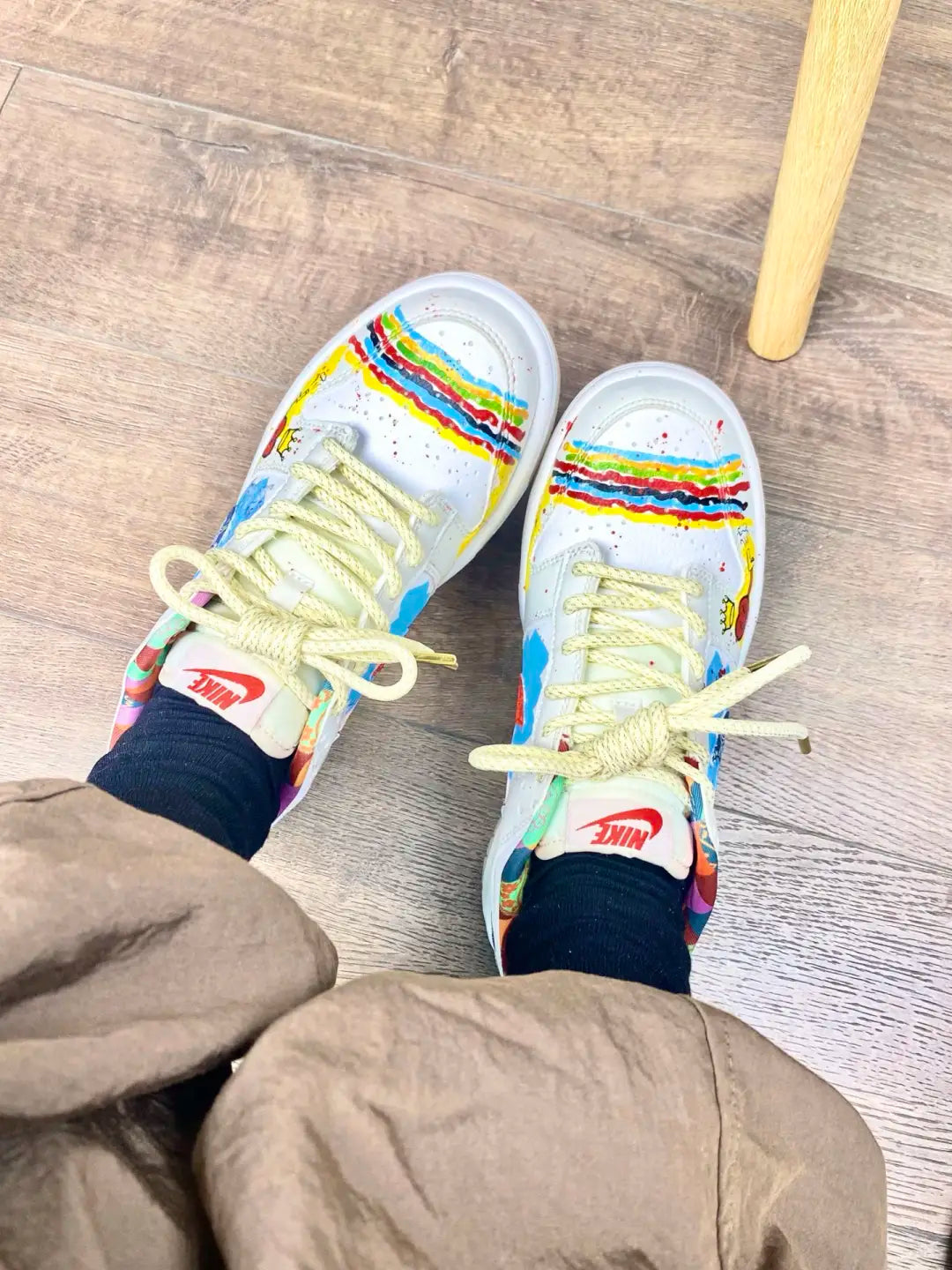 Rainbow Chip - Street Graffiti Color Custom Dunk low Women's Skateboarding Shoes