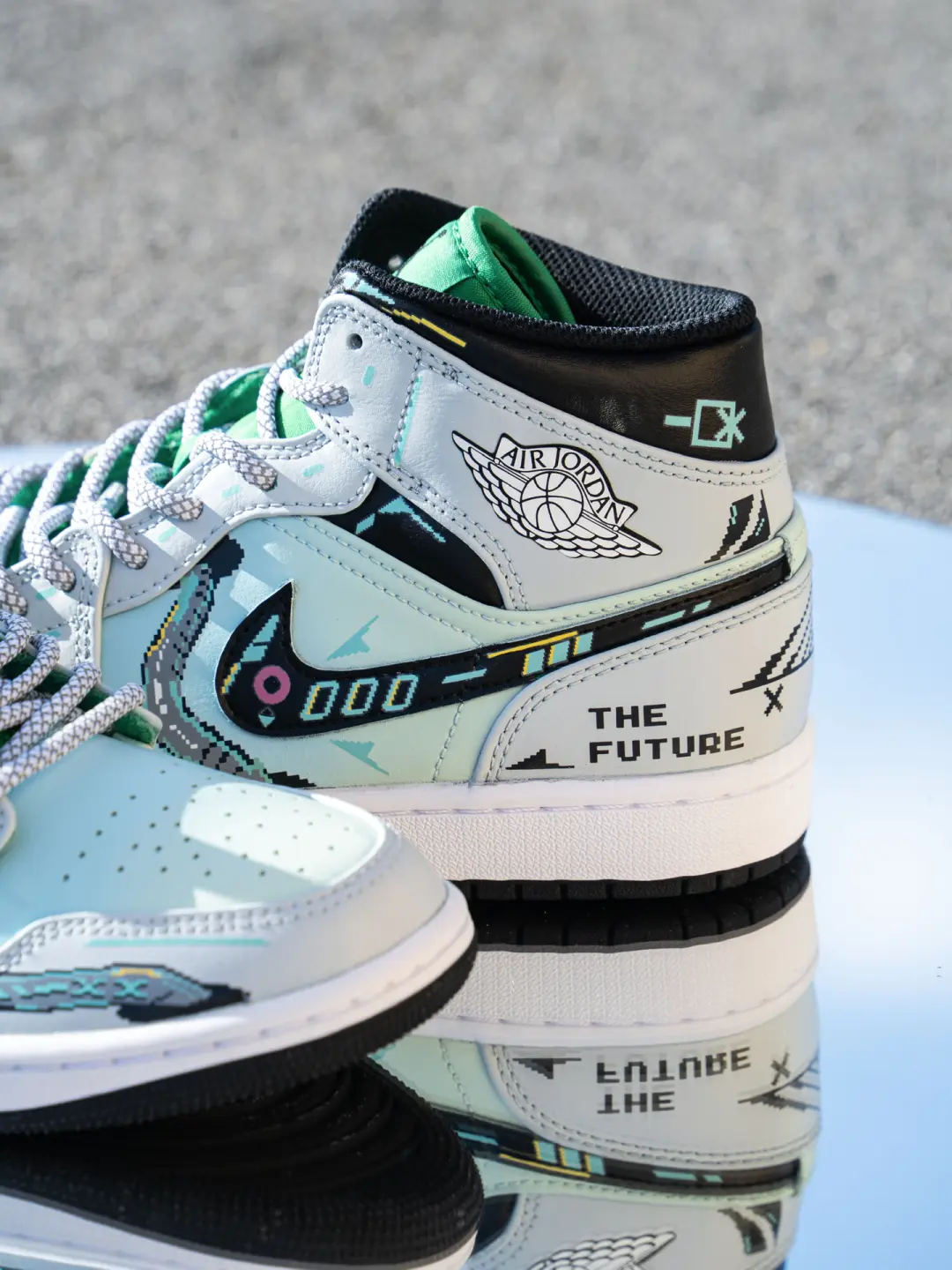 FZBB Cyberpunk - Men's Jordan 1 Mid Custom