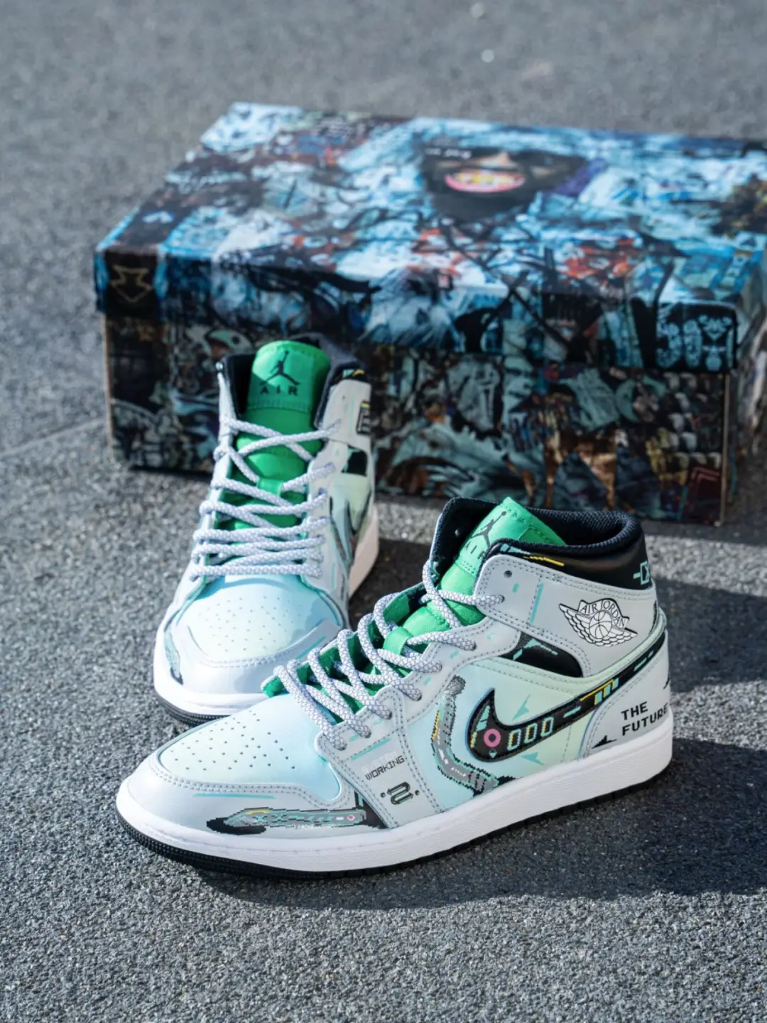 FZBB Cyberpunk - Men's Jordan 1 Mid Custom