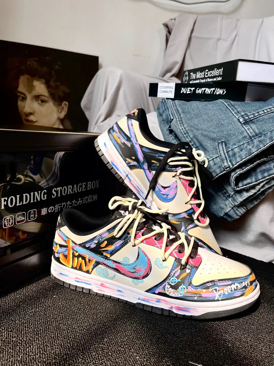 Death Sparks - Custom Dunk Low Unisex Street Graffiti Skateboarding Shoes