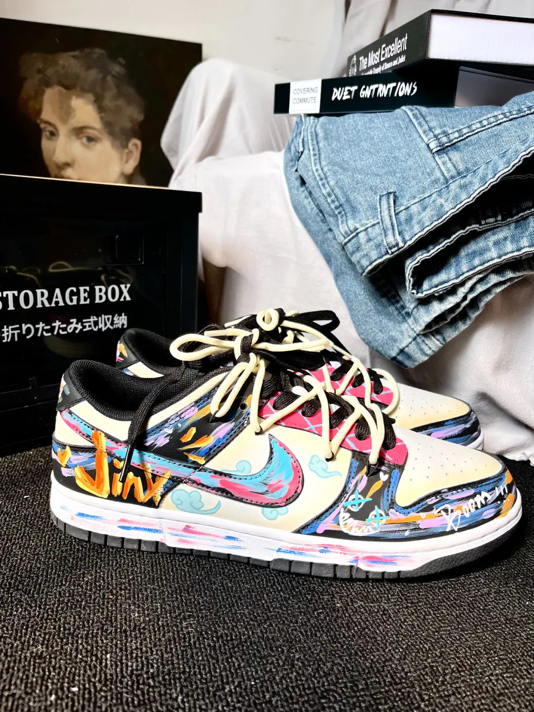 Death Sparks - Custom Dunk Low Unisex Street Graffiti Skateboarding Shoes