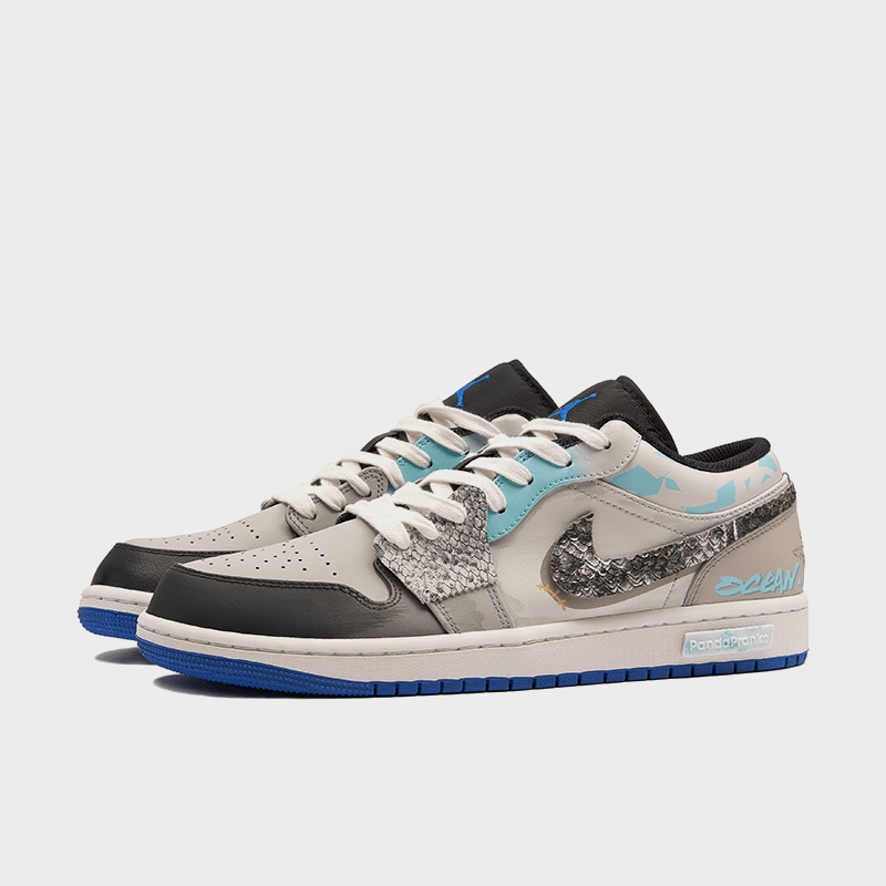 Vast Ocean - Men's Jordan 1 Low Custom