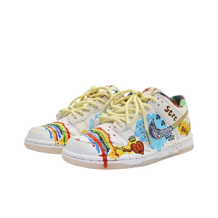 Rainbow Chip - Street Graffiti Color Custom Dunk low Women's Skateboarding Shoes
