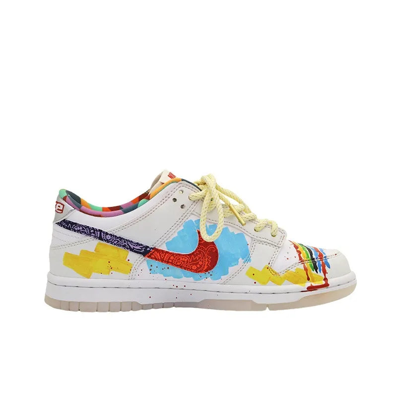 Rainbow Chip - Street Graffiti Color Custom Dunk low Women's Skateboarding Shoes