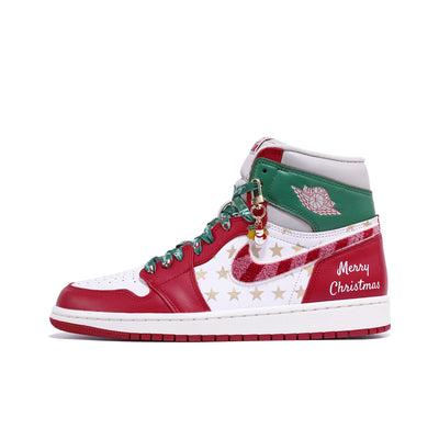 [Custom Christmas Star] Air Jordan 1 High Top Unisex Skateboarding Shoes