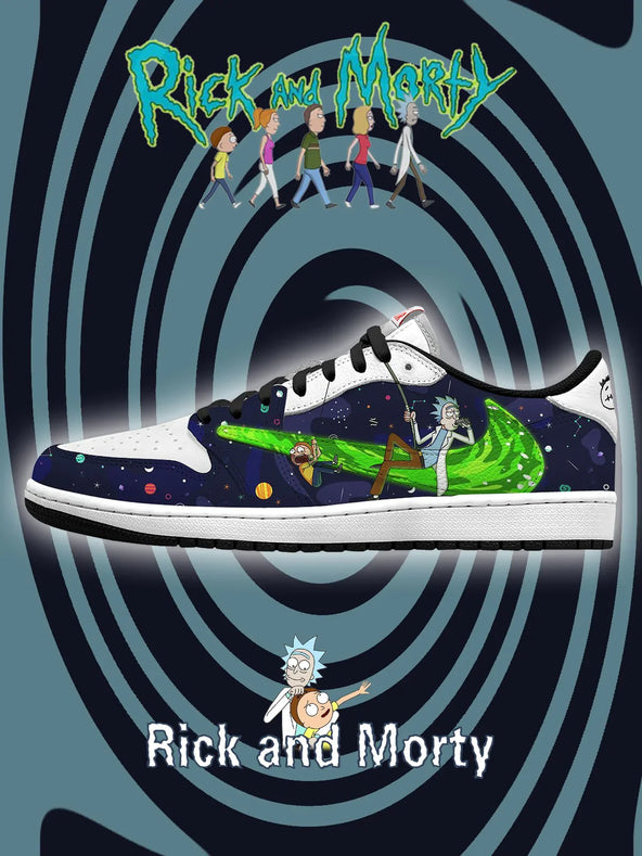 [Custom Rick and Morty] Air Jordan Low - Top Skateboarding Shoes Unisex Blue