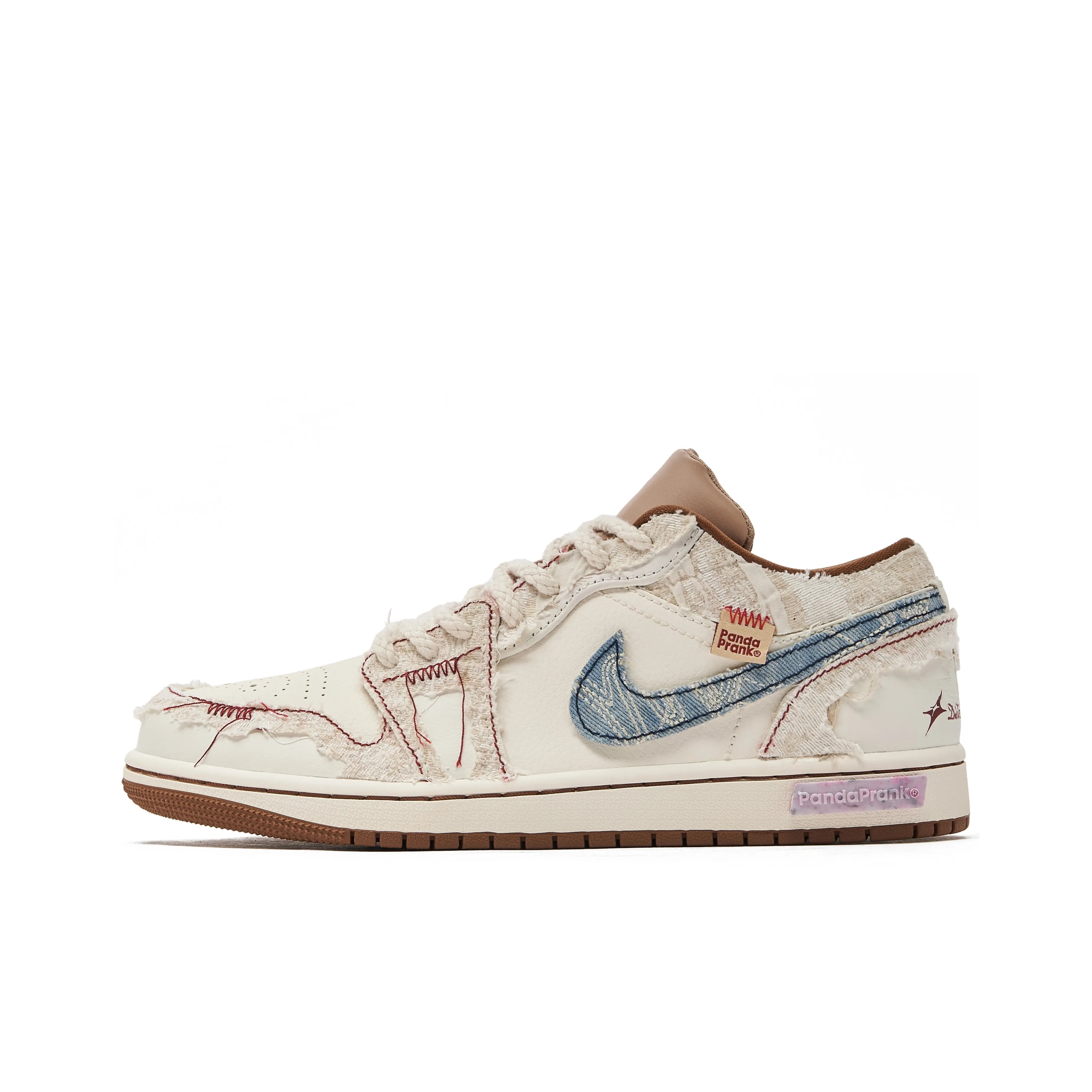 [Custom Threads of Dreams] Air Jordan Low - Top Skateboarding Shoes Unisex Beige/Blue