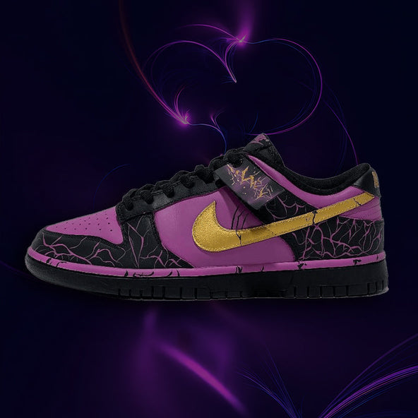 [Custom Men's Alien Invasion black and purple]  Dunk Skateboarding Shoes Unisex