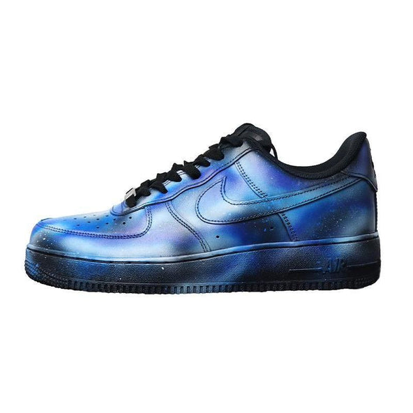 [Custom spray-painted mandarin ducks]  Air Force 1 Skateboarding Shoes Women's Low-top Blue-green Mandarin Duck