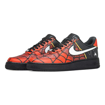 [Custom The male superhero Spider-Man]  Air Force 1 Skateboarding Shoes Men Low-top Red/Black