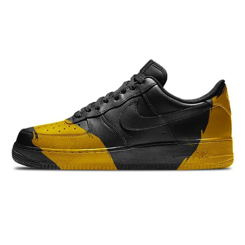 [Custom Treasure-hunting captain]  Air Force 1 Skateboarding Shoes Men Low-top Black/Gold