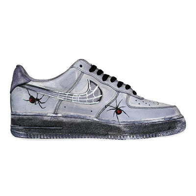 [Custom The animal series is hand-painted in spider grey]  Air Force 1 Skateboarding Shoes Men Low-top Gray