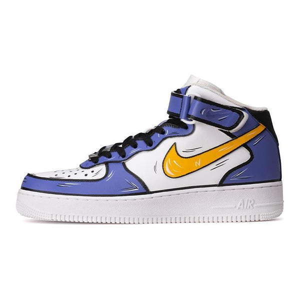 [Custom The male version of the Lakers in the 2D style, purple and gold]  Air Force 1 Skateboarding Shoes Men