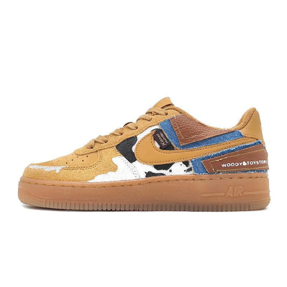 [Custom Woody Cowboy]  Air Force 1 Skateboarding Shoes Low-top Unisex White/Black/Blue Unisex