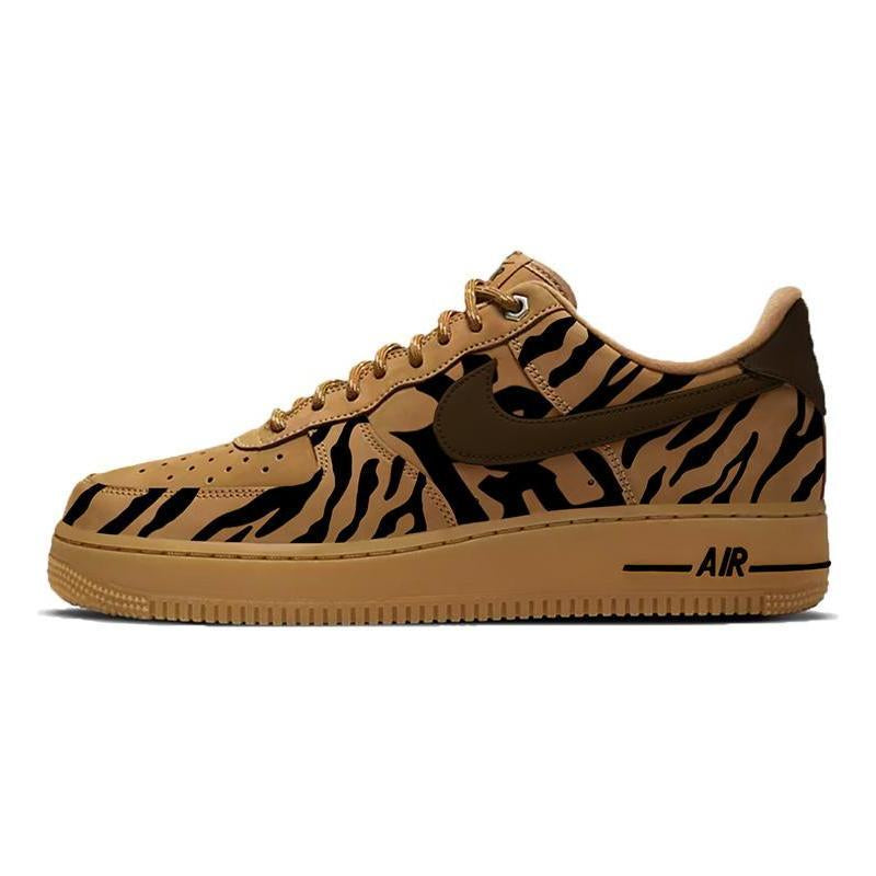 [Custom Tiger print spray painting for both men and women]  Air Force 1 Skateboarding Shoes Unisex