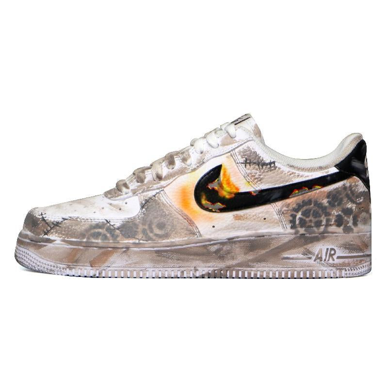 [Custom Wasteland flame]  Air Force 1 Skateboarding Shoes Unisex