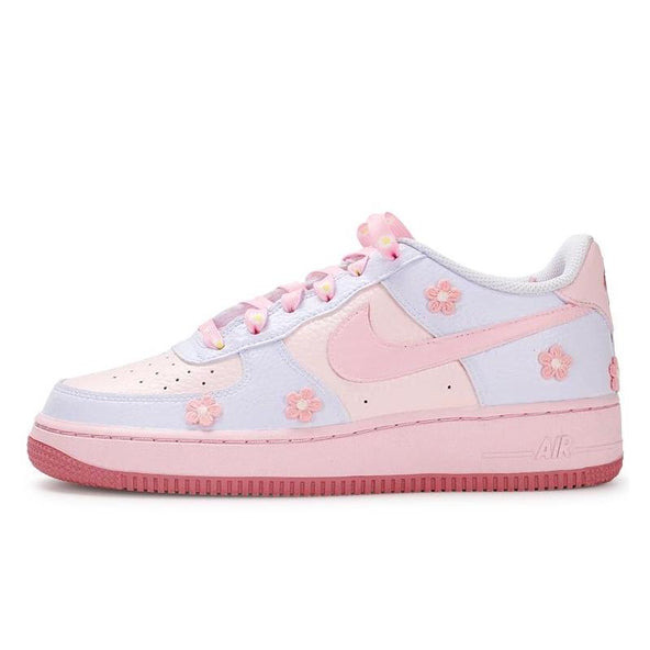 [Custom VAM Daisy]  Air Force 1 Skateboarding Shoes Women's Low-top Blue/Pink