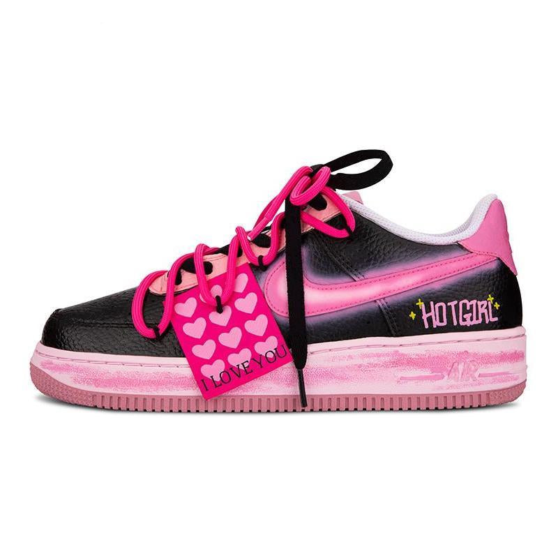 [Custom Sweet love heart]  Air Force 1 Low White Pink GS 2022