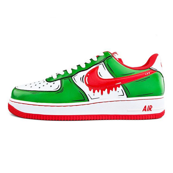 [Custom The 2D comic "Red and Green A"]  Air Force 1 Skateboarding Shoes Unisex Low-top Red/Green