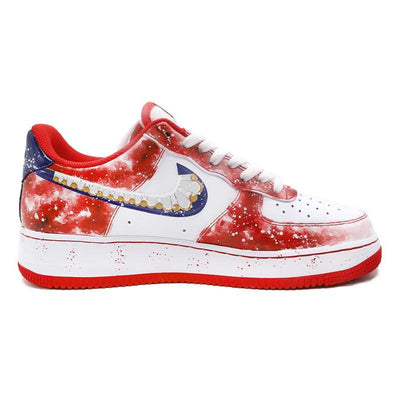 [Custom Women's Chinese-style Forbidden City red, white and blue]  Air Force 1 Skateboarding Shoes Women's Low-top Red And White