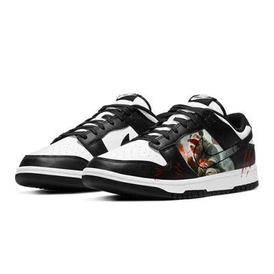[Custom American]  Dunk Skateboarding Shoes Women's Low-top White/black