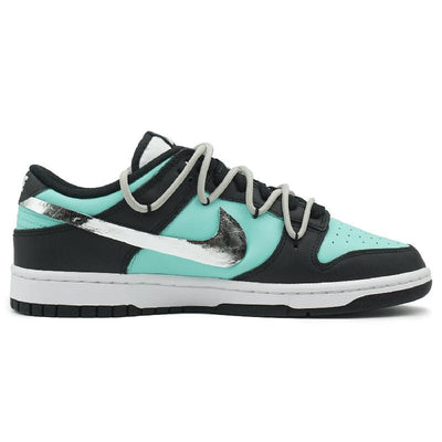 [Custom Women's diamond Tiffany]  Dunk Skateboarding Shoes Women's Low-top Black/Blue