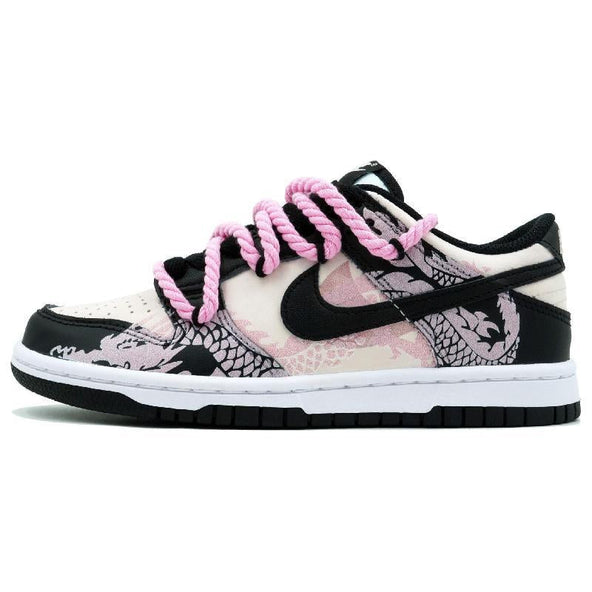 [Custom As delicate as a crimson dragon]  Dunk Skateboarding Shoes Women's