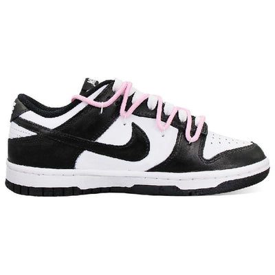 [Custom Sweet and cool black powder]  Dunk Skateboarding Shoes Women's Low-top Black/white/pink