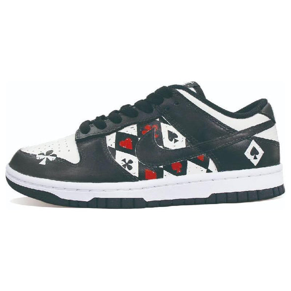 [Custom Card]  Dunk Skateboarding Shoes Women's Low-top Black/Red/White