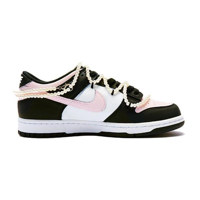 [Custom Bad Princess]  Dunk Skateboarding Shoes Women's Low-top Black/pink/white