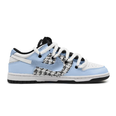 [Custom Women are fond of light blue]  Dunk Skateboarding Shoes Women's Low-top Black/white