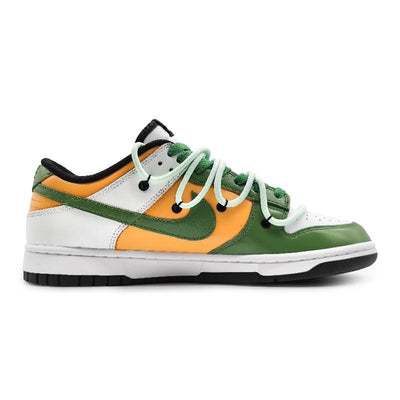 [Custom The female type is greedy for snake green]  Dunk Skateboarding Shoes Women's Low-top Yellow/White