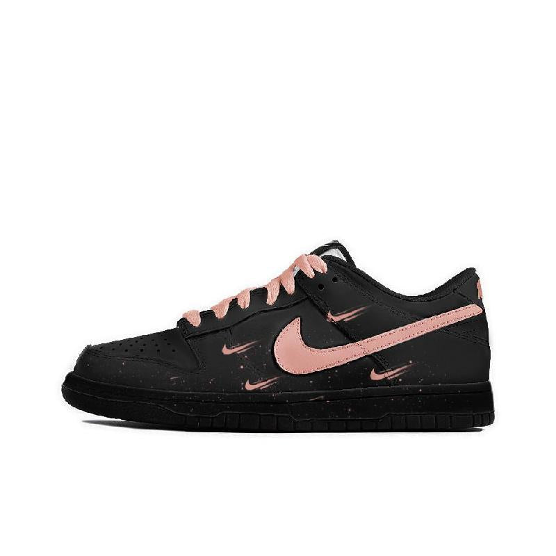 [Custom Irish flower]  Dunk Skateboarding Shoes Women's Low-top Black