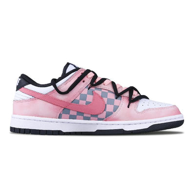 [Custom The female style delicately sniffs the rose]  Dunk Skateboarding Shoes Women's Low-top Black/Pink