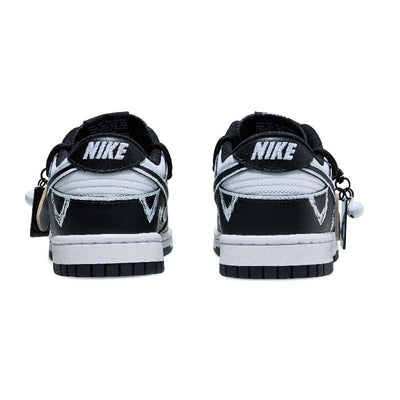 [Custom A woman's heart is like steel]  Dunk Skateboarding Shoes Women's Low-top White