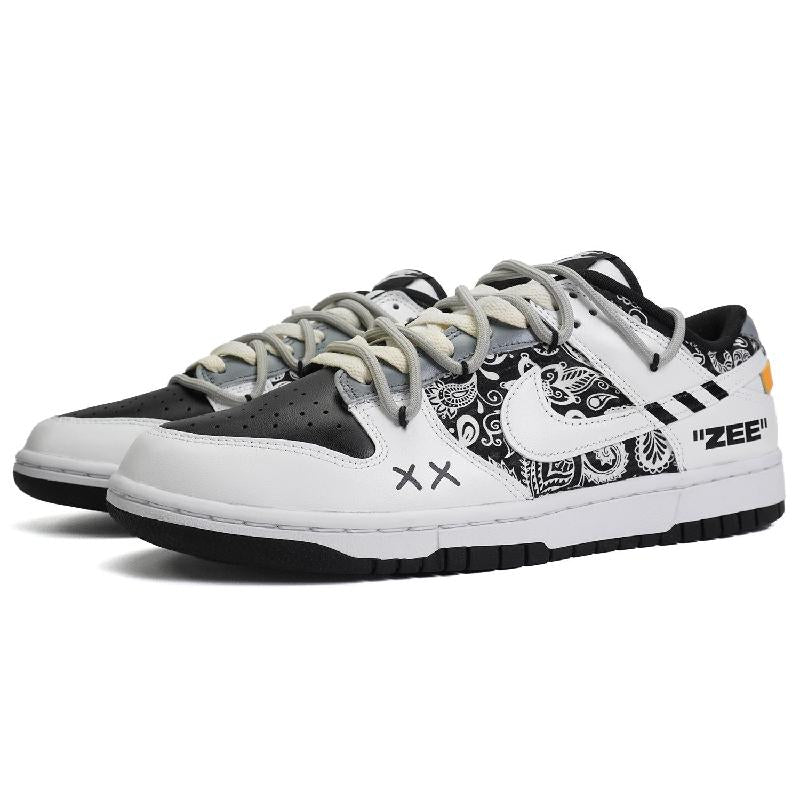 [Custom Female style East Coast]  Dunk Skateboarding Shoes Women's Low-top Black/white