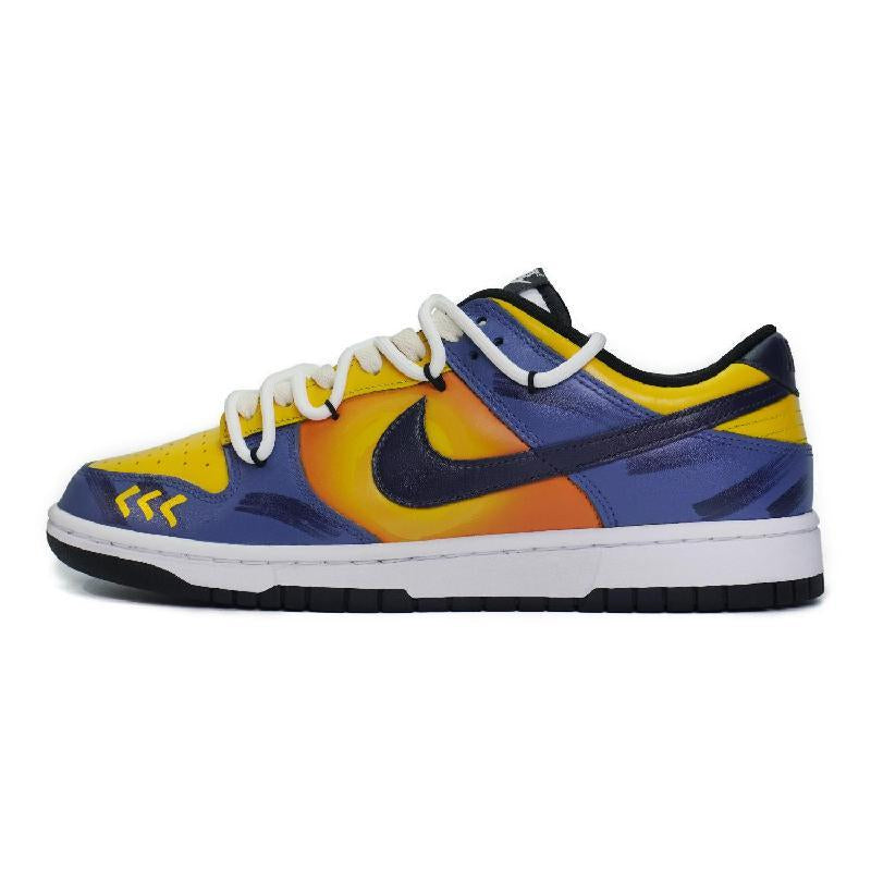 [Custom The female style, "Son of the Scorching Sun"]  Dunk Skateboarding Shoes Women's Low-top Blue/yellow/orange
