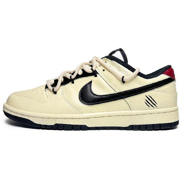[Custom Women's dragon claw Mocha]  Dunk Skateboarding Shoes Women's Low-top Beige/black