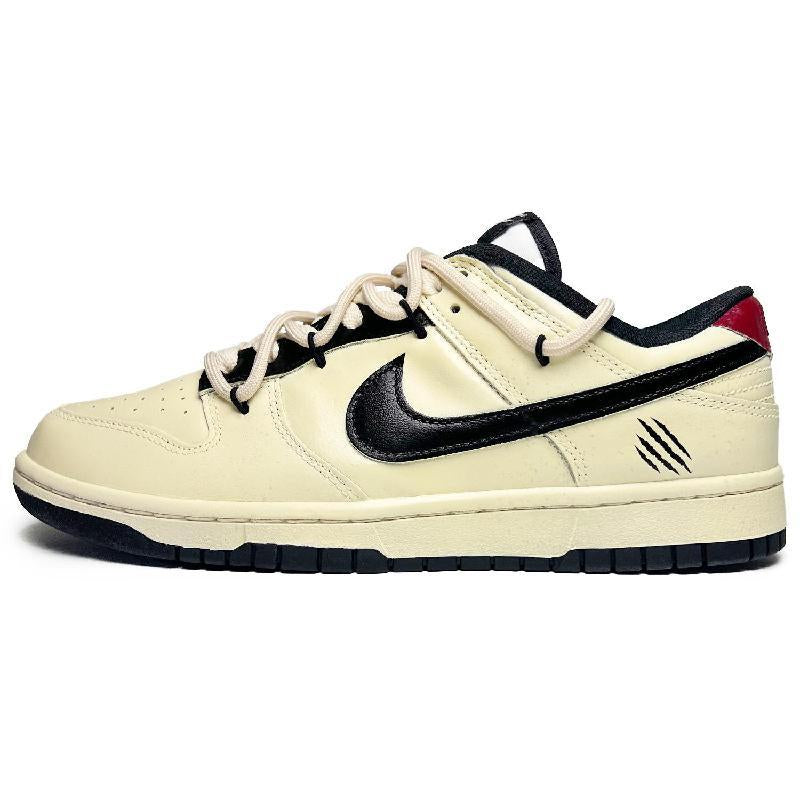 [Custom Women's dragon claw Mocha]  Dunk Skateboarding Shoes Women's Low-top Beige/black