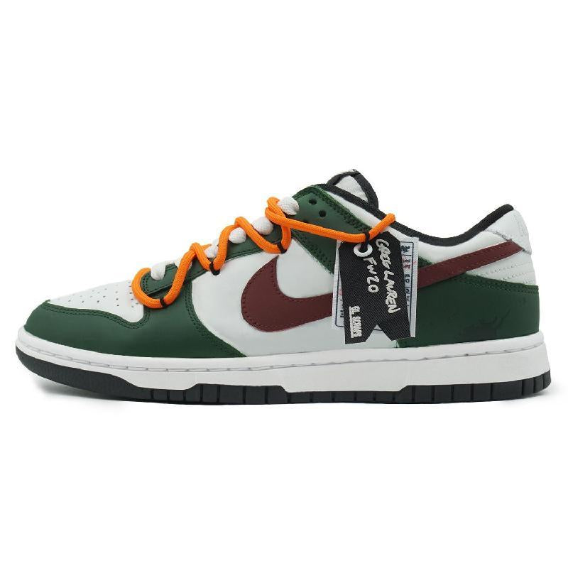 [Custom Retro American style for women]  Dunk Skateboarding Shoes Women's Low-top Green/white/red
