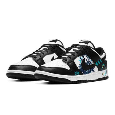 [Custom Mechanical panda]  Dunk Skateboarding Shoes Women's Low-top White/black