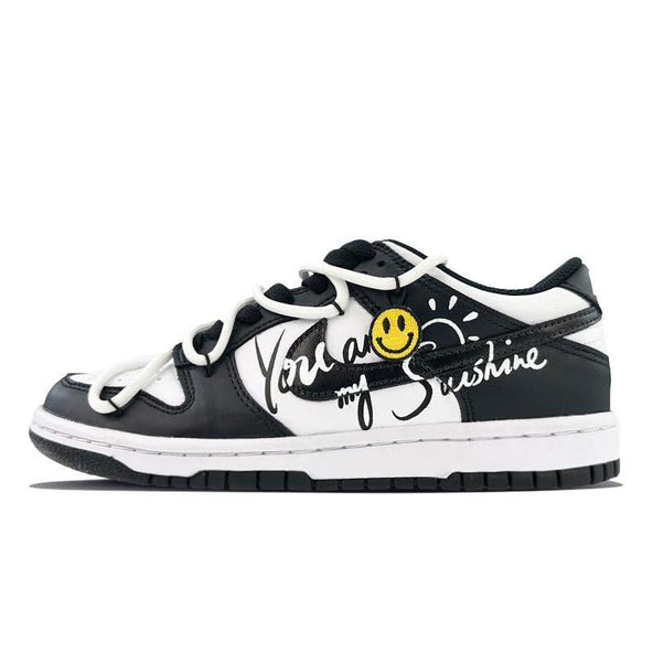[Custom GS, you are my sunshine, black and white]  Dunk Skateboarding Shoes Women's Low-top Black/white