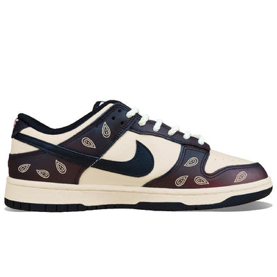 [Custom Mocha Coffee Cashew Flower Girl gs]  Dunk Skateboarding Shoes Women's Low-top Black/brown/burgundy