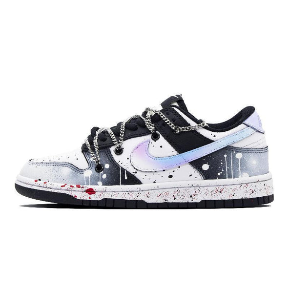 [Custom The female style dreams back to the future]  Dunk Skateboarding Shoes Women's Low-top Red/purple