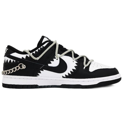 [Custom Women's S-BOX with shackles]  Dunk Skateboarding Shoes Women's Low-top Black/white