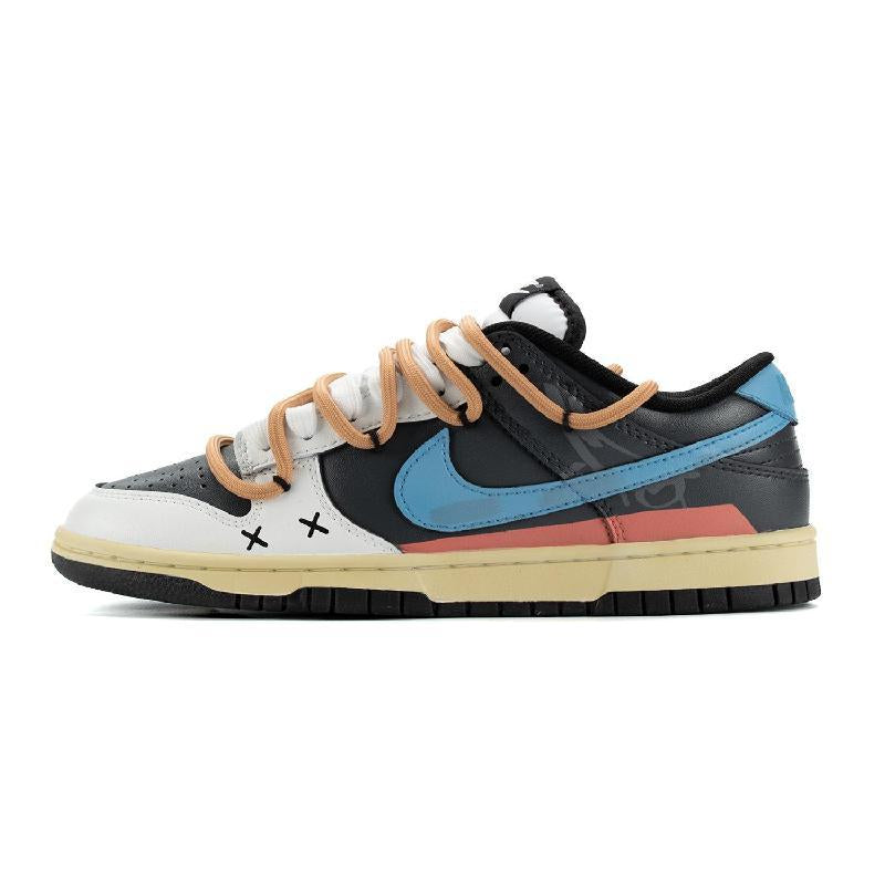 [Custom Female style trajectory]  Dunk Skateboarding Shoes Women's Low-top Beige/Blue