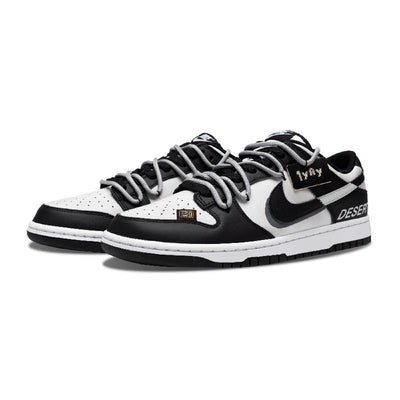 [Custom Women's game]  Dunk Skateboarding Shoes Women's Low-top Black/white