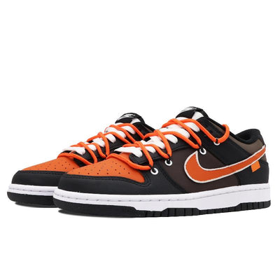 [Custom Sunset]  Dunk Skateboarding Shoes Unisex Low-top Orange/Black