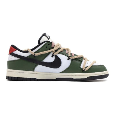 [Custom Female coiled dragon]  Dunk Skateboarding Shoes Women's Low-top White/green